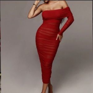 Jluxlabel Denise dress ruched red